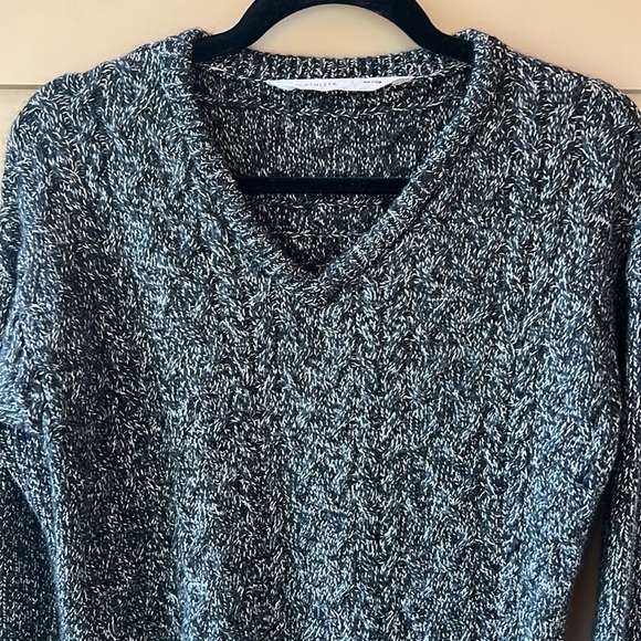 Athleta Northern Lights Asymmetrical Wool Cashmere Marbled Sweater Side Zip Sz S - Picture 4 of 9